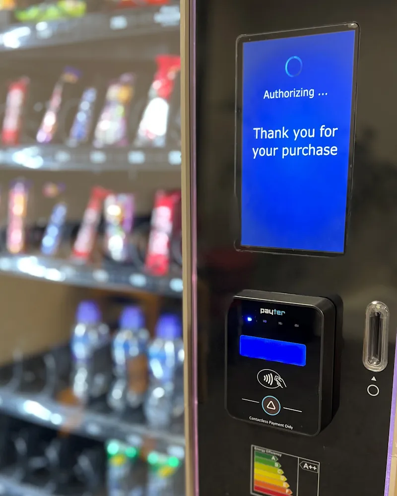 Paya card reader on vending machine
